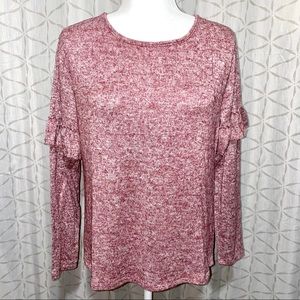 Ruffle Sleeve Sweater Shirt